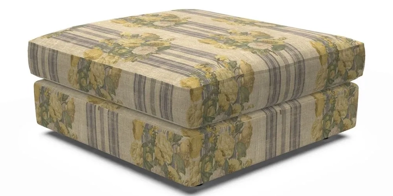 Slingsby fixed cover Footstool in Two Tone Plain Biscuit