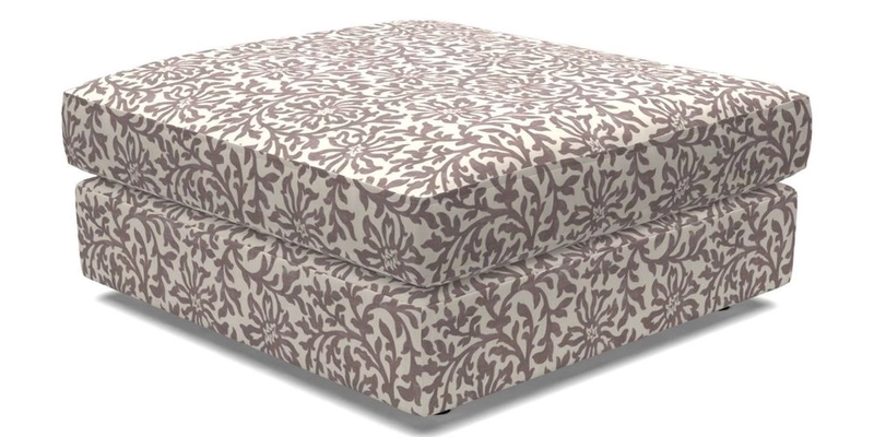 Slingsby fixed cover Footstool in Two Tone Plain Biscuit