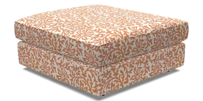 Slingsby fixed cover Footstool in Two Tone Plain Biscuit