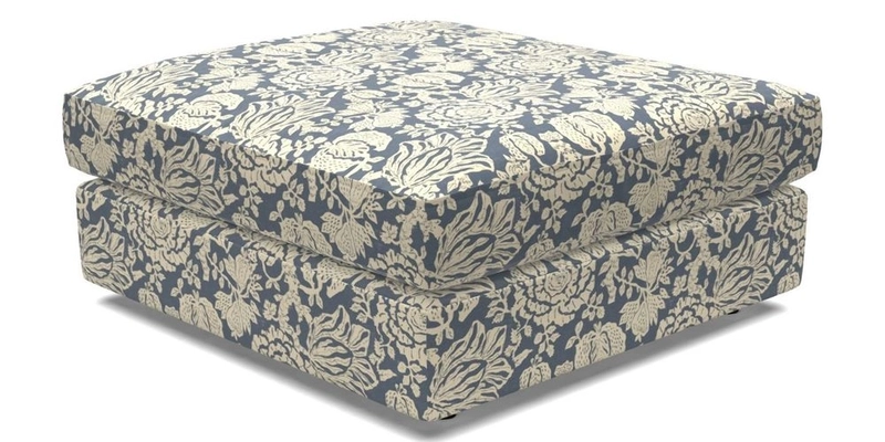 Slingsby fixed cover Footstool in Two Tone Plain Biscuit