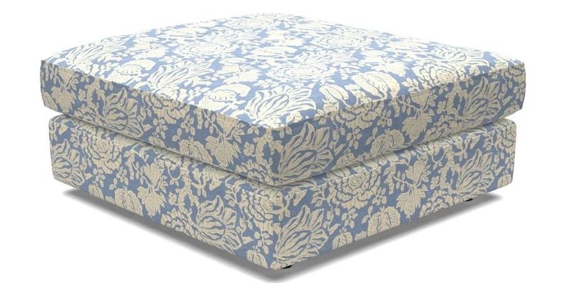 Slingsby fixed cover Footstool in Two Tone Plain Biscuit