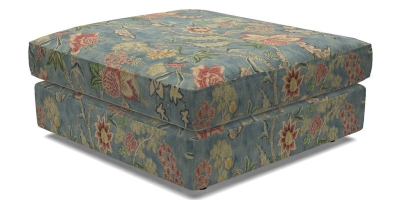 Slingsby fixed cover Footstool in Two Tone Plain Biscuit