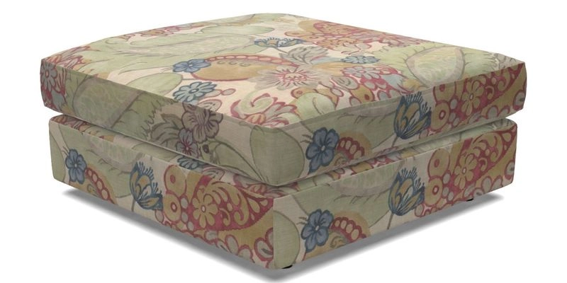 Slingsby fixed cover Footstool in Two Tone Plain Biscuit