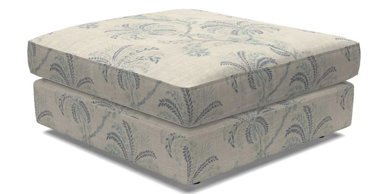 Slingsby fixed cover Footstool in Two Tone Plain Biscuit