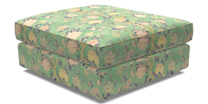 Slingsby fixed cover Footstool in Two Tone Plain Biscuit