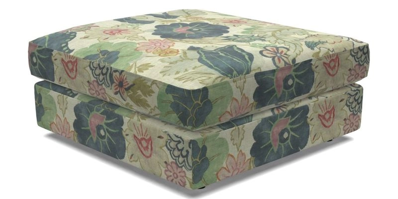 Slingsby fixed cover Footstool in Two Tone Plain Biscuit