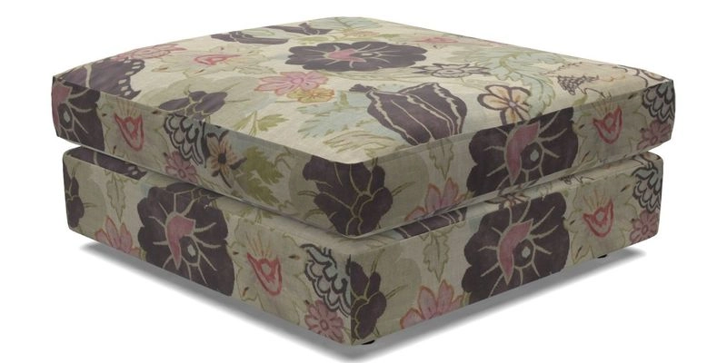 Slingsby fixed cover Footstool in Two Tone Plain Biscuit