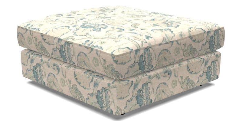 Slingsby fixed cover Footstool in Two Tone Plain Biscuit