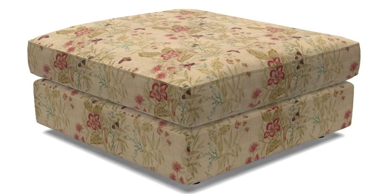 Slingsby fixed cover Footstool in Two Tone Plain Biscuit