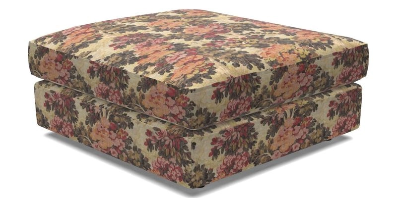 Slingsby fixed cover Footstool in Two Tone Plain Biscuit