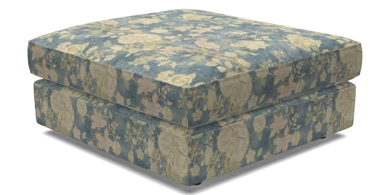 Slingsby fixed cover Footstool in Two Tone Plain Biscuit