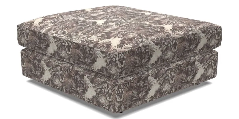 Slingsby fixed cover Footstool in Two Tone Plain Biscuit