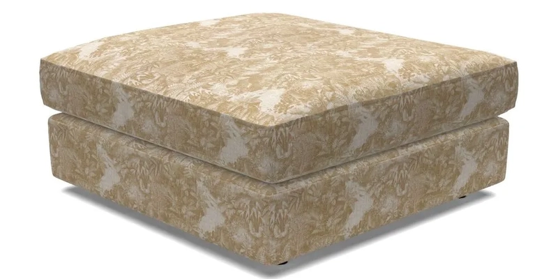 Slingsby fixed cover Footstool in Two Tone Plain Biscuit