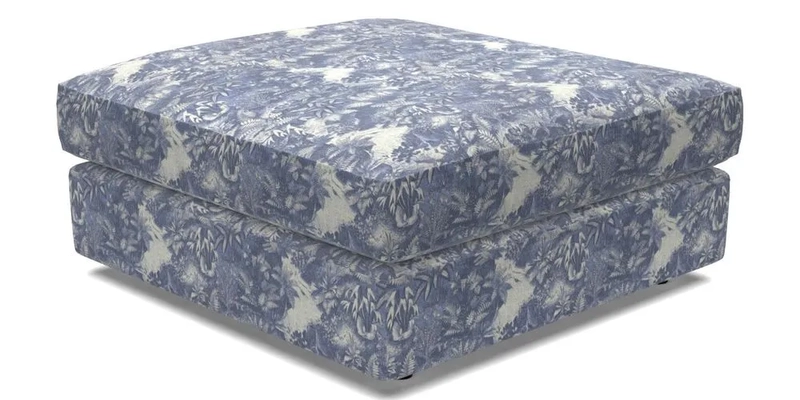 Slingsby fixed cover Footstool in Two Tone Plain Biscuit