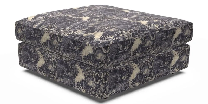 Slingsby fixed cover Footstool in Two Tone Plain Biscuit