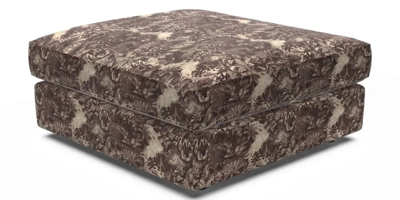 Slingsby fixed cover Footstool in Two Tone Plain Biscuit