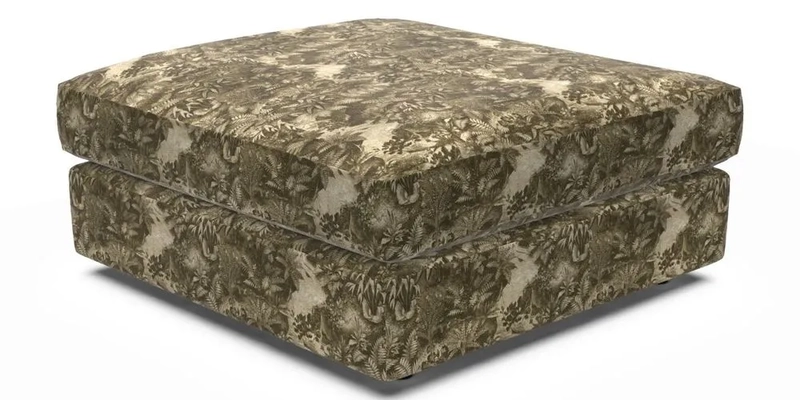 Slingsby fixed cover Footstool in Two Tone Plain Biscuit