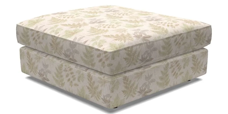 Slingsby fixed cover Footstool in Two Tone Plain Biscuit