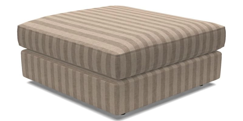 Slingsby fixed cover Footstool in Two Tone Plain Biscuit