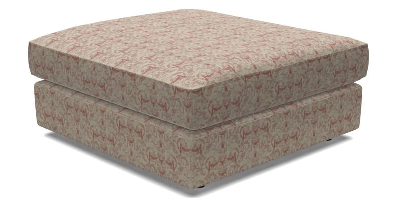Slingsby fixed cover Footstool in Two Tone Plain Biscuit