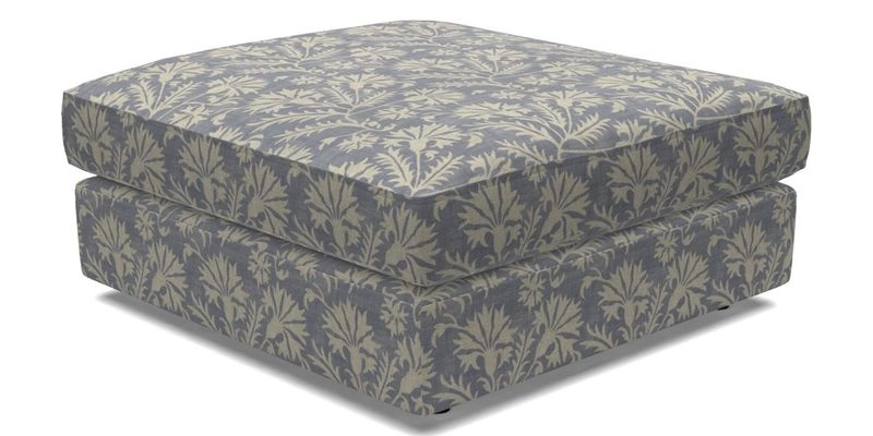 Slingsby fixed cover Footstool in Two Tone Plain Biscuit