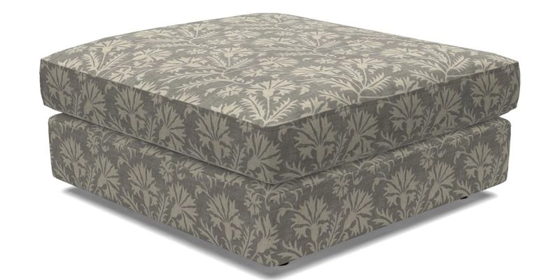 Slingsby fixed cover Footstool in Two Tone Plain Biscuit