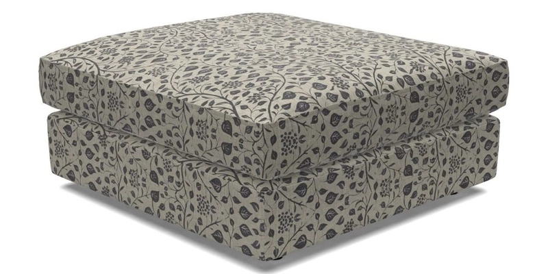 Slingsby fixed cover Footstool in Two Tone Plain Biscuit