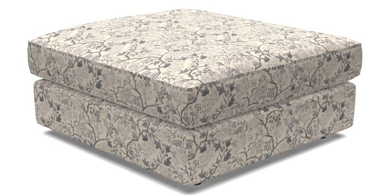 Slingsby fixed cover Footstool in Two Tone Plain Biscuit