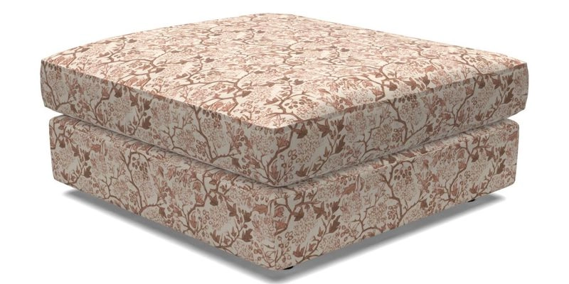 Slingsby fixed cover Footstool in Two Tone Plain Biscuit