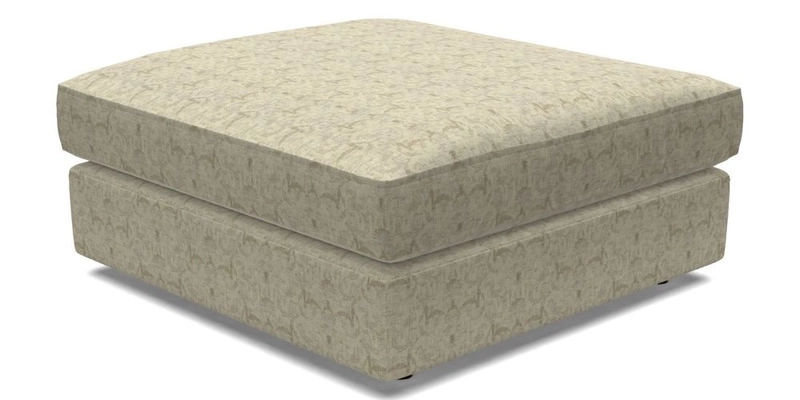 Slingsby fixed cover Footstool in Two Tone Plain Biscuit