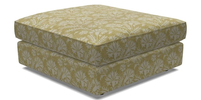 Slingsby fixed cover Footstool in Two Tone Plain Biscuit