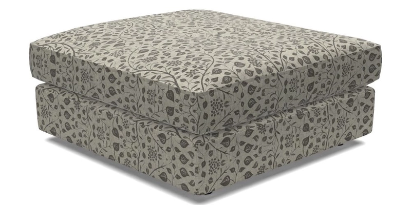 Slingsby fixed cover Footstool in Two Tone Plain Biscuit