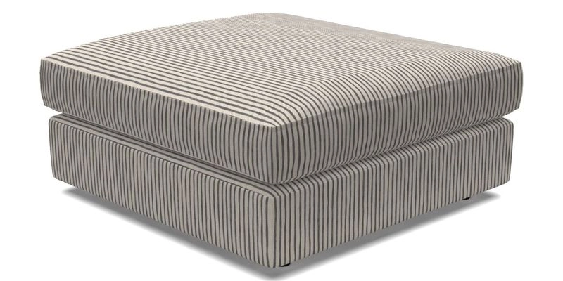 Slingsby fixed cover Footstool in Two Tone Plain Biscuit