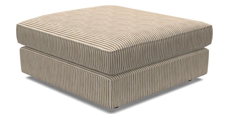Slingsby fixed cover Footstool in Two Tone Plain Biscuit