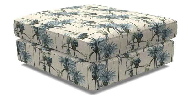 Slingsby fixed cover Footstool in Two Tone Plain Biscuit