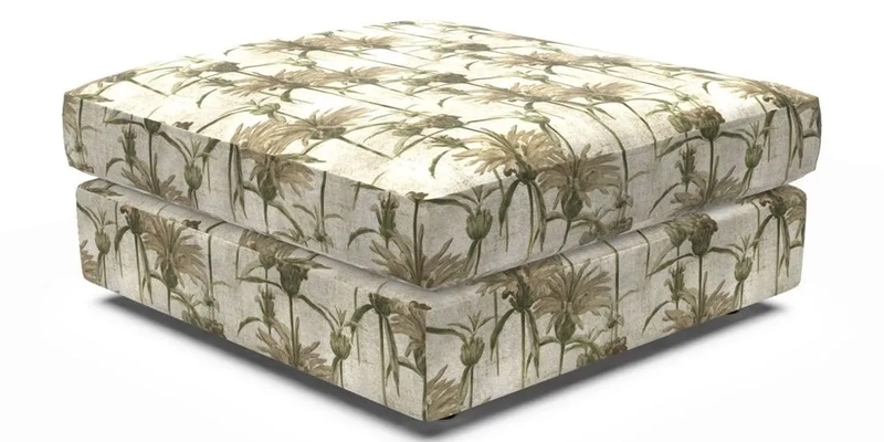 Slingsby fixed cover Footstool in Two Tone Plain Biscuit