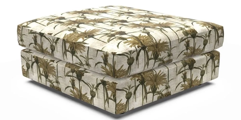 Slingsby fixed cover Footstool in Two Tone Plain Biscuit