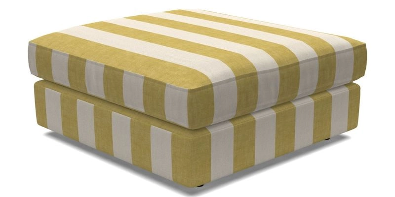 Slingsby fixed cover Footstool in Two Tone Plain Biscuit
