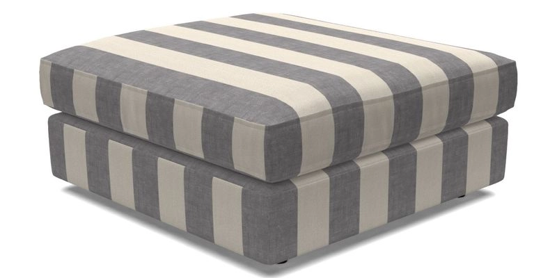 Slingsby fixed cover Footstool in Two Tone Plain Biscuit