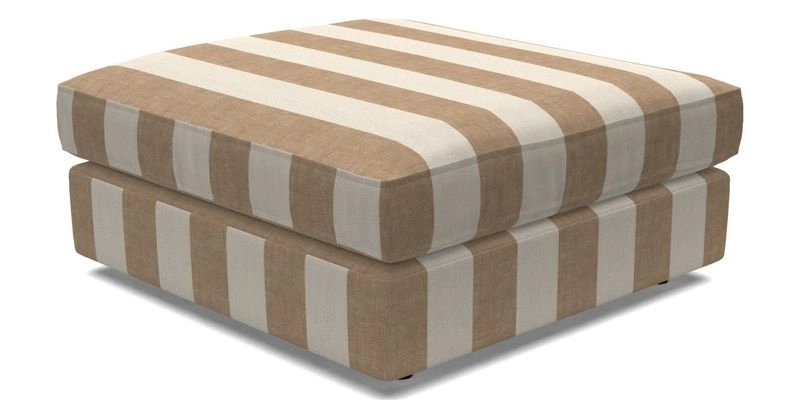 Slingsby fixed cover Footstool in Two Tone Plain Biscuit
