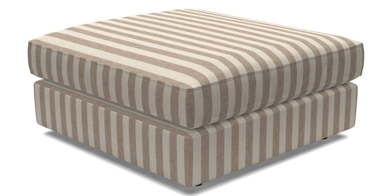 Slingsby fixed cover Footstool in Two Tone Plain Biscuit