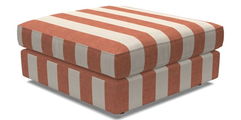 Slingsby fixed cover Footstool in Two Tone Plain Biscuit