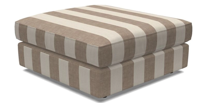 Slingsby fixed cover Footstool in Two Tone Plain Biscuit