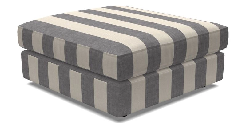 Slingsby fixed cover Footstool in Two Tone Plain Biscuit