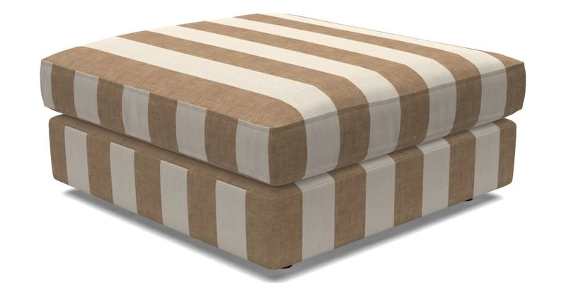 Slingsby fixed cover Footstool in Two Tone Plain Biscuit