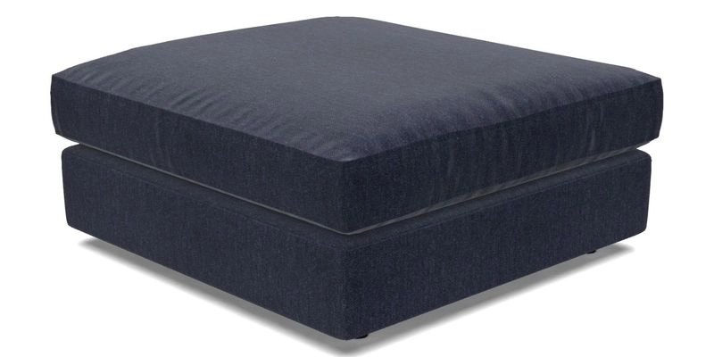 Slingsby fixed cover Footstool in Two Tone Plain Biscuit