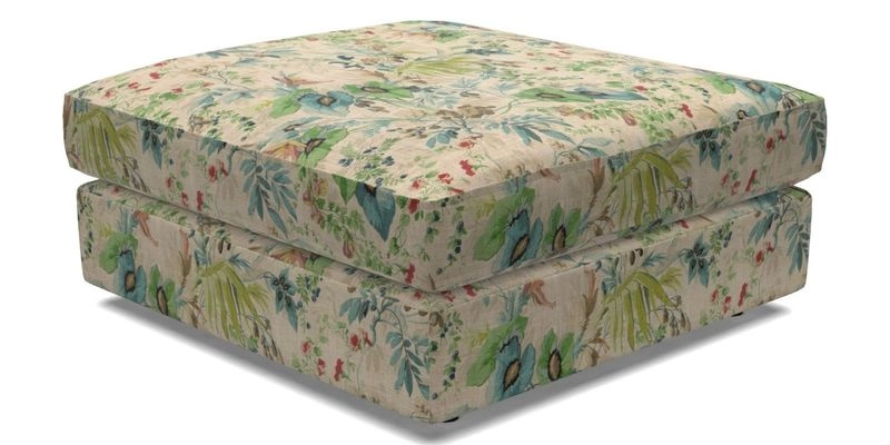 Slingsby fixed cover Footstool in Two Tone Plain Biscuit