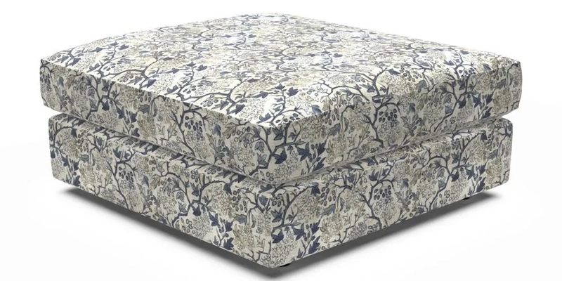 Slingsby fixed cover Footstool in Two Tone Plain Biscuit