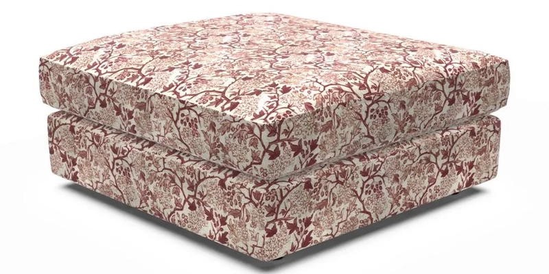Slingsby fixed cover Footstool in Two Tone Plain Biscuit