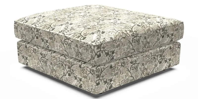 Slingsby fixed cover Footstool in Two Tone Plain Biscuit